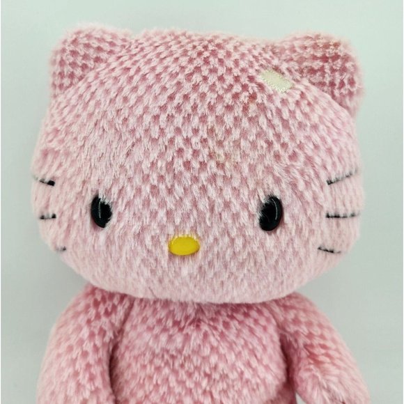 Build A Bear BAB Hello Kitty Sanrio Pink Waffle Plush Missing Bow 2011 Retired - Picture 2 of 12